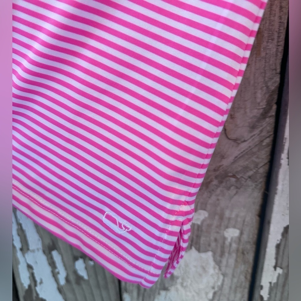 Vineyard Vine Striped Sankaty Boatneck top NWT Malibu Pink size small - Picture 3 of 9